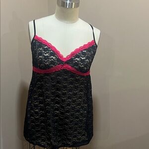 George 3x Elegant Lace Chemise with Pink Accents